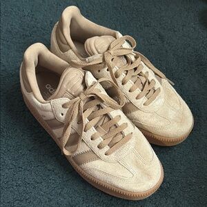 Adidas Samba Tan Suede Lace-Up Sneakers